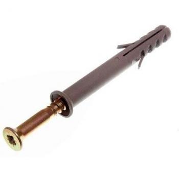 M10 X 80MM Frame Fixing Screw with Nylon Wall Plug Window Anchor - Pack of 100