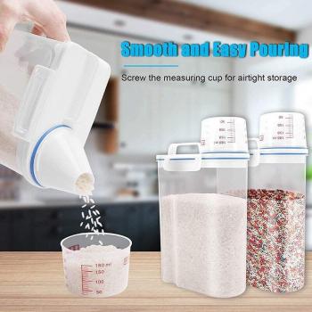 Airtight Rice Dispenser with Measuring Cup
