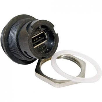 USB 2.0 Panel Mount Socket Kit with Bayonet Lock, No Protective Cap - Conec 17-200001