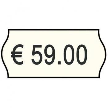 Rotolo da 1000 etichette per prezzatrice Printex sagomate 26x12 mm bianco permanente conf. 10 rotoli - 2612sbp10