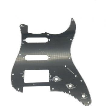 3-Ply Electric Guitar Pickguard for ST Style, 11 Holes, SSS SSH HSH Compatible, White & Black