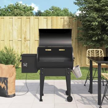 Vidaxl Barbacoa De Pellets Hierro Negro, medida 94 cm