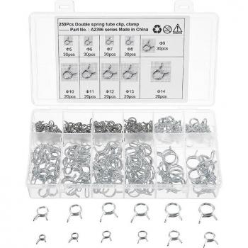250pcs 5mm-14mm Stainless Steel 304 Car Oil Line Clamp