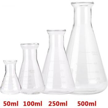 Flacon triangulaire conique en verre borosilicate 50ml à 2000ml