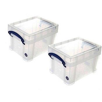 Really Useful Plastic Storage Boxes (Clear, 3 Litre Pack of 2)