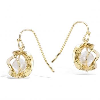 Tesori di Lily E5030 Anelli Oro Placcato Alchimia Bianco Dorato 10 mm