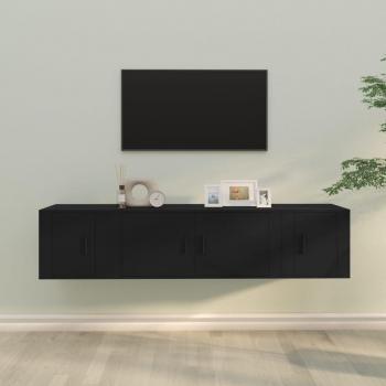 Set Mobili Porta TV 3 pezzi Nero in Legno Multistrato