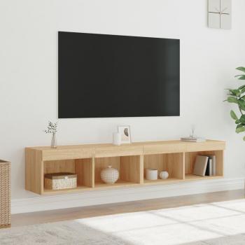 Mobile TV con Luci LED 2pz Rovere Sonoma 80x30x30 cm