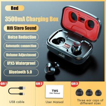 Auriculares Bluetooth 5.0 Estéreo HD Inalámbricos con Estuche de 3500mAh