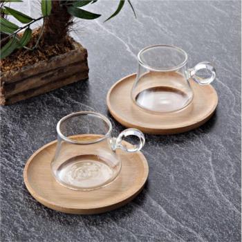 Bambus Borosilikatglas Set 2 Stück