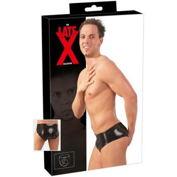 Latex-Brief mit Analplug, schwarz