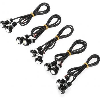 Pack 10 feux de signalisation DRL LED – 10W, 18mm, œil d’aigle blanc