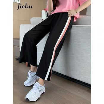 Pantalón Holgado Rayas Negro Cintura Alta