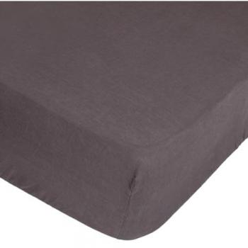 Lenzuolo matrimoniale Linah grigio ardesia in lino lavato 140x190 cm