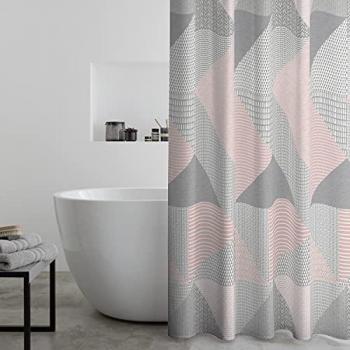 Catherine Lansfield Larsson Geo Shower Curtain (Blush)