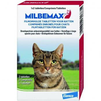 Elanco Milbemax ontwormingstabletten grote kat 2 Tabletten