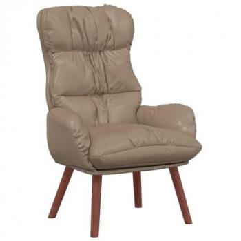 Sedia Rilassante Cappuccino con Rivestimento in Pelle Sintetica