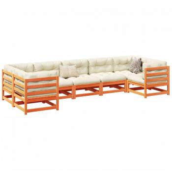 VidaXL 7 Piece Garden Sofa Set Wax Brown Solid Wood Pine