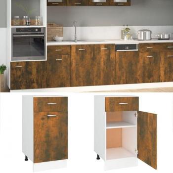 Mueble Bajo Lyon en Madera Ingeniería de Roble Ahumado