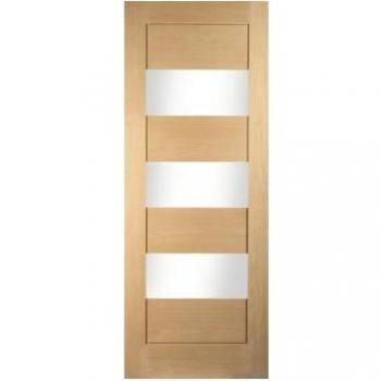 JELD-WEN Oregon Cottage Horizontal 3 Light Clear Glazed White Oak Door 686mm