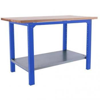 Simonrack - Banco de Trabajo Taller, Capacidad Carga 1000 kg, 865x1800x750 mm, Mesa de Trabajo, Azul/Haya - BT6 pro