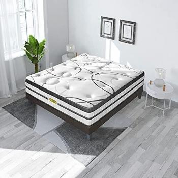 Matelas Concorde Maison Aubertin 140x190cm Ressorts ensachés et mémoire de forme Ferme