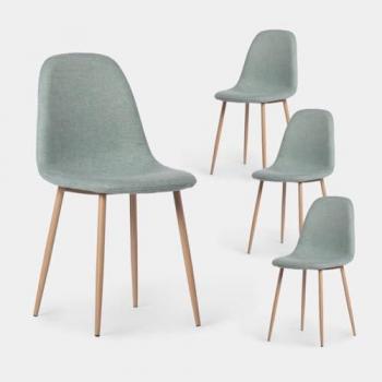 Set de 4 sillas tapizadas verde 45x86 cm, modelo Comfort Verde
