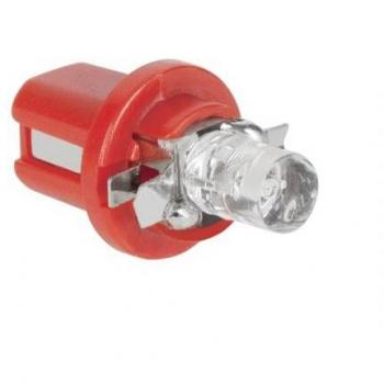 Żarówka LED 12V B8.5D-1LED czerwona płaska