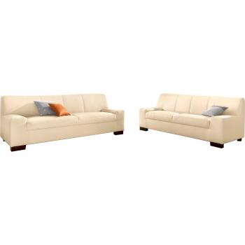 Beige Polstergarnitur Norma Top, Kunstleder SOFTLUX, 2- und 3-Sitzer