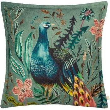 Holland Park Teal Peacock Cushion Cover 43cm
