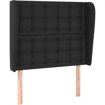 Letto Accessorio Testiera Imbottita Nero 83×23×118 cm