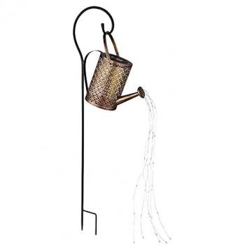 LED Solarleuchte, Gießkanne, gold, Erdspieß, H 85 cm