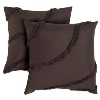 Luxury Dark Brown Tufted Cushion Cover – 45×45 cm