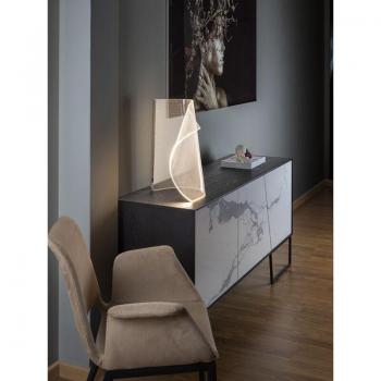 Velos II Lámpara de Mesa con Atenuador Cromado