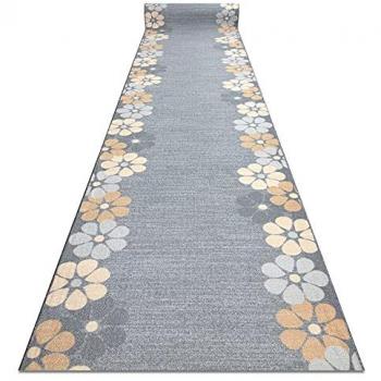 Anti-Slip Margaretka Runner, Grey 57x300 cm