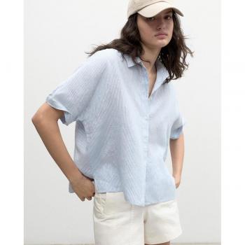 Meliana Alfil Stripes Lino Azul ECOALF Mujer