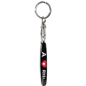 Llavero AVISA - Acero Inoxidable con Tipo de Sangre A RH+