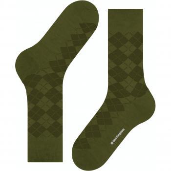 Burlington Leyton All Over Argyle Socks for Men - Green, Size 6.5-11