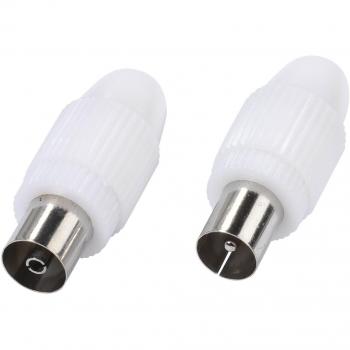 Koaxialverbindungs-Set von Vivanco – 1 Stück Stecker, 1 Stück Kupplung