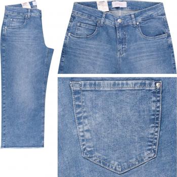 Angels 3/4 Jeans mit Fransen in Hellblau, Größe 40/26