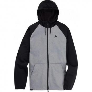 Sudadera Burton Crown Weatherproof Full Zip Gris Heather Negro