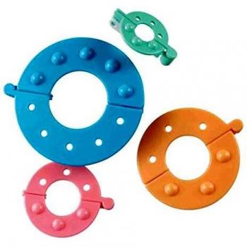 Outils pour fabriquer des pompons - Laine - Lot de 4 ronds - Assortiment