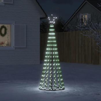 Vianočný stromček svetelný kužeľ 275 LED studený biely 180 cm