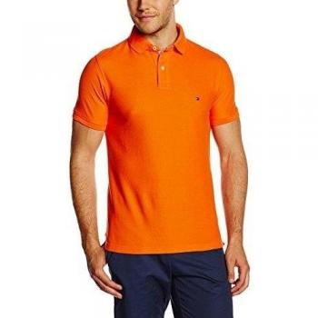 Tommy Hilfiger Polo de Rendimiento de Verano 50/2 S/S SF - Polo para hombre, color naranja