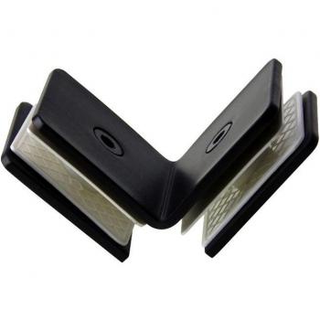 Pince-Clip Mural Noir Inox – Fixation Douche et Panneau