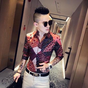 Blusa Estampada Manga Larga Hombre