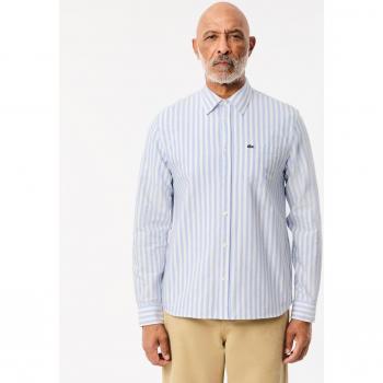 Chemise T-shirt à Rayures Lacoste Regular Fit Longues Manches Bleu-Blanc XXS