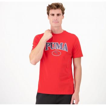 Camiseta de Manga Curta Puma Squad Vermelha para Homens