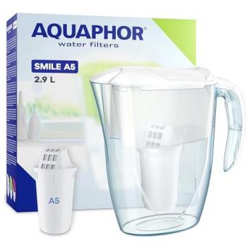 AQUAPHOR Wasserfilterkanne 'Smile' weiß, inkl. 1 Filterkartusche
