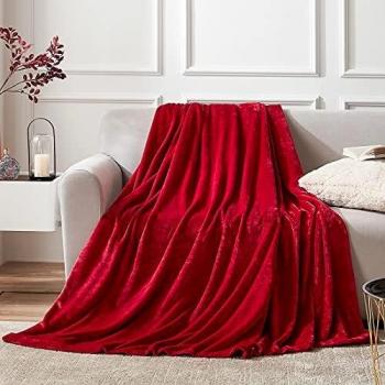 EHEYCIGA MegaFlausch Couchdecke XL – 150 x 200 cm, Dunkelrot